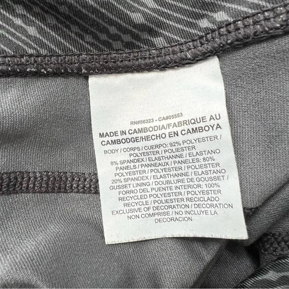 Nike Dri-Fit Running Capri Cropped Leggings Meteor Print Gray Black 749458